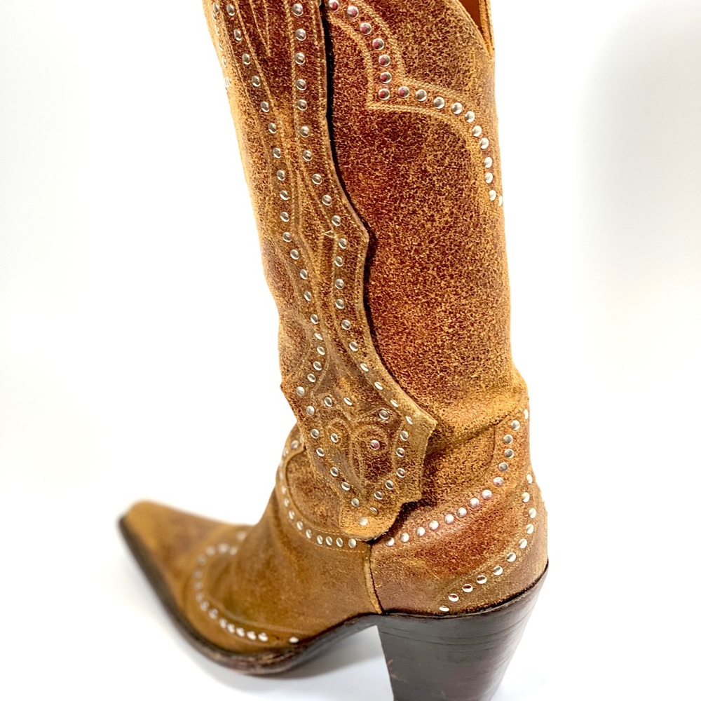 OLD GRINGO brown leather silver stud detail 6.5